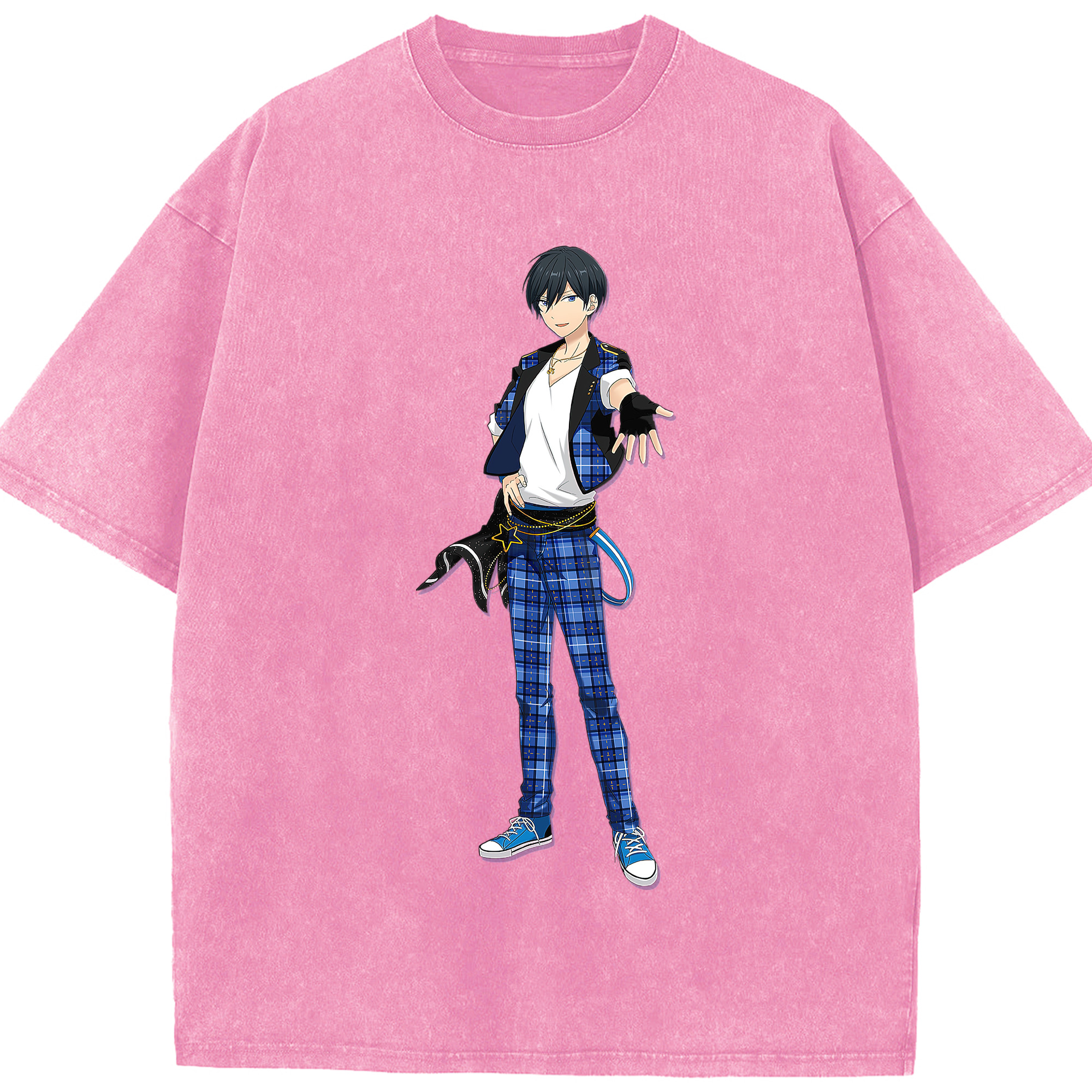 （画像用） あんさんぶるスターズ! Ensemble Stars 綿100% ヴィンテージ風 半袖Tシャツ（フロントプリント）